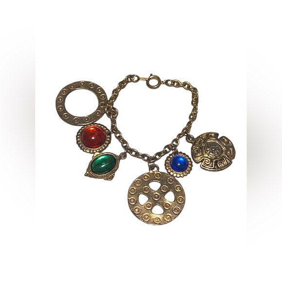 Vintage Costume Charm Bracelet #6971 - Picture 1 of 7